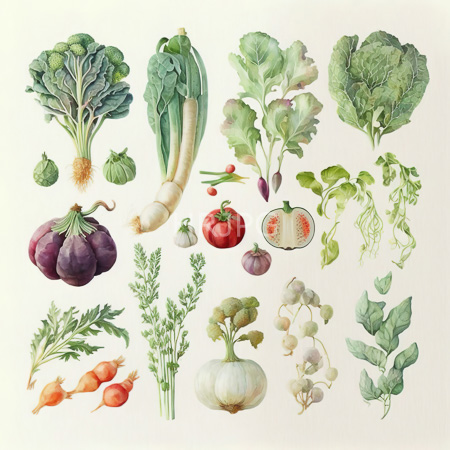 High Resolution: Depicted items include pairs of purple eggplants and red tomatoes both whole and precisely halved to reveal their seed composition download. | HRJPG.com