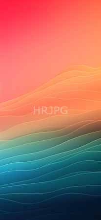 High Resolution: Abstract artwork features smooth wavy gradients transitioning from red at the top to blue-green at the bottom with orange and yellow hues blending across the middle download. | HRJPG.com