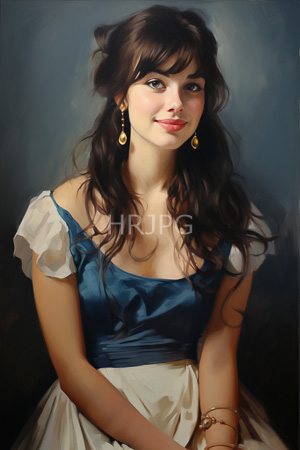 High Resolution: Elegant figure with fair skin and brown hair in an updo wears a strapless pink ball gown adorned with ruffles standing gracefully against a blurred warm background download. | HRJPG.com