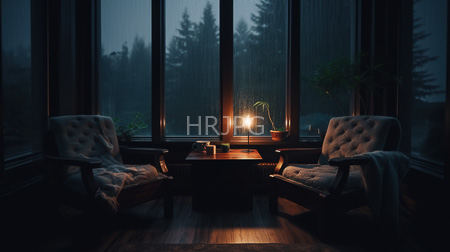High Resolution: Atmospheric dim-lit room with two tufted armchairs facing each other on wooden floors a small square table holding potted plants and lit by warm candlelight sits between them download. | HRJPG.com