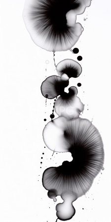 High Resolution: Abstract photograph featuring vertical black ink splashes on white background with varying sizes and shapes download. | HRJPG.com