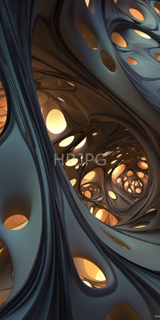 High Resolution: Abstract digital artwork featuring intricate swirling patterns with smooth curves and organic shapes in dark teal hues download. | HRJPG.com