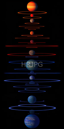 High Resolution: Planetary orbits against black background featuring eight planets with distinct colors and textures download. | HRJPG.com