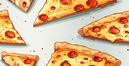 High Resolution: Several slices of pepperoni pizza with golden-brown crusts and melted cheese featuring scattered red tomato pieces on white background download. | HRJPG.com