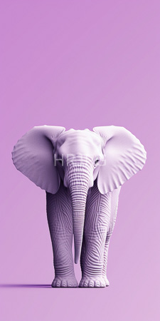 High Resolution: Intricately textured elephant standing against a solid purple background with no additional objects or scenery download. | HRJPG.com