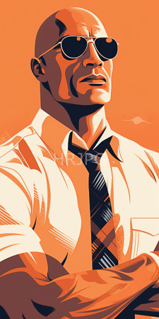 High Resolution: African-American man with bald head wearing dark sunglasses and white dress shirt partially unbuttoned to reveal chest muscles download. | HRJPG.com