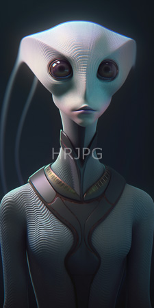 High Resolution: Alien with smooth pale blue skin and large black eyes set in a triangular head shape download. | HRJPG.com