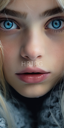 High Resolution: Close-up young Caucasian woman with striking blue eyes fair skin and light blonde hair download. | HRJPG.com