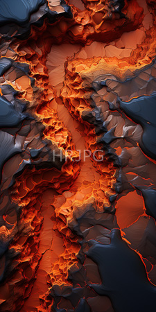 High Resolution: Abstract cracked textured terrain with vivid contrasts of red-orange and dark blue-gray hues download. | HRJPG.com