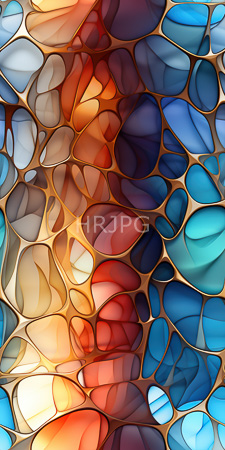 High Resolution: Abstract overlapping irregular polygonal shapes in vibrant colors with golden brown outlines download. | HRJPG.com