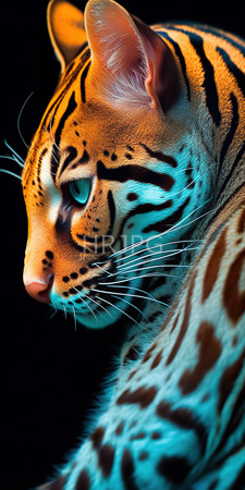 High Resolution: Orange tabby cat with black stripes captured in profile highlighting its blue-green eyes download. | HRJPG.com