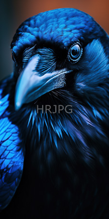 High Resolution: Intense close-up portrait featuring a blue jay with vivid iridescent feathers download. | HRJPG.com