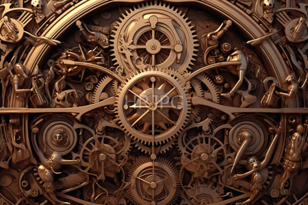 High Resolution: Complex mechanical gears and clockwork mechanisms in rich golden hues with bronze undertones download. | HRJPG.com