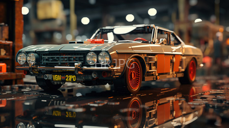 High Resolution: Intricately detailed LEGO model car resembling a vintage racing vehicle with green and black bodywork download. | HRJPG.com