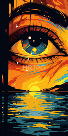 High Resolution: Intense large eye vibrant orange yellow hues reflecting sunset colors in its iris long black eyelashes frame it download. | HRJPG.com