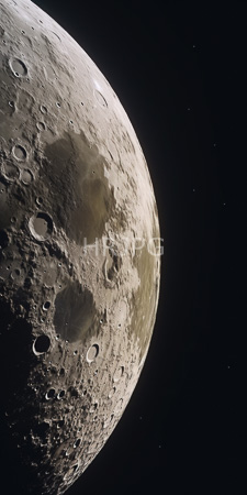 High Resolution: Earth's moon detailed cratered surface shades of gray beige against an endless black space background faint stars scattered download. | HRJPG.com
