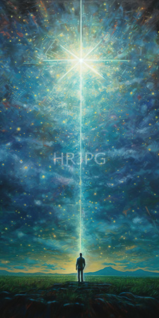 High Resolution: Individual standing in grassy field gazing up at vibrant night sky filled with stars and cosmic dust patterns download. | HRJPG.com