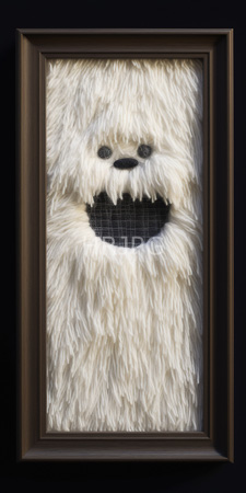 High Resolution: Art piece featuring dense fluffy white fur covering most areas except for black mesh eyes and nose resembles a cute animal mask download. | HRJPG.com