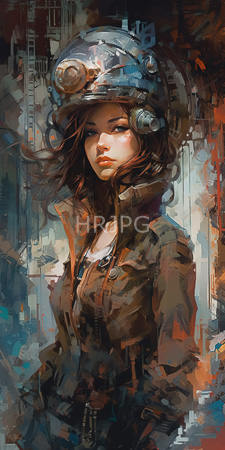 High Resolution: Attractive young woman fair skin brown hair wearing steampunk-style goggles on her head dark jacket over a white top download. | HRJPG.com