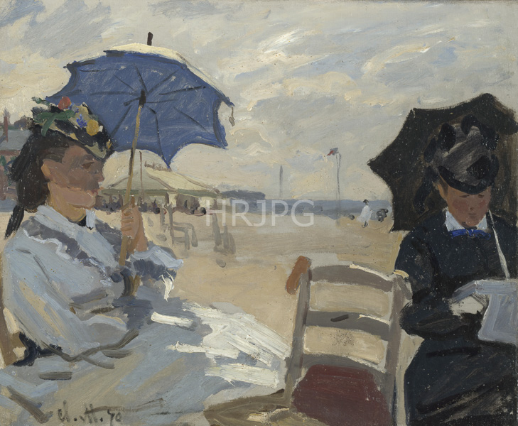 High Resolution: Claude Monet The Beach at Trouville 1870 download. | HRJPG.com