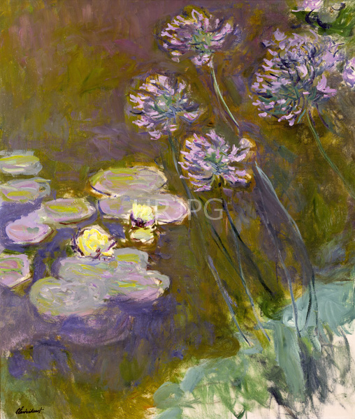 High Resolution: Claude Monet Water Lilies and Agapanthus 1914 download. | HRJPG.com