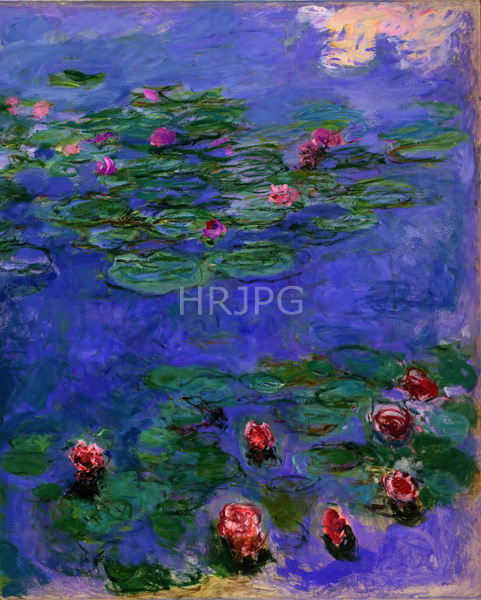 High Resolution: Claude Monet Red Water Lilies 1908 download. | HRJPG.com