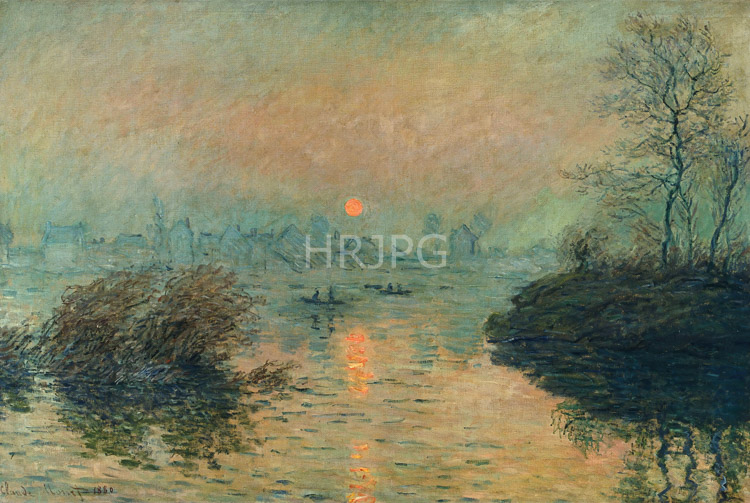 High Resolution: Claude Monet Sunset on the Seine Winter Effect 1880 download. | HRJPG.com