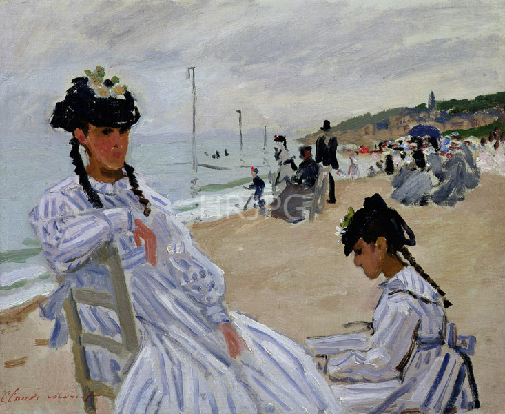 High Resolution: Claude Monet The Beach at Trouville 1870 download. | HRJPG.com