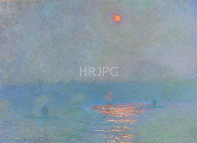 High Resolution: Claude Monet Houses of Parliament Sunlight in Fog 1900 download. | HRJPG.com