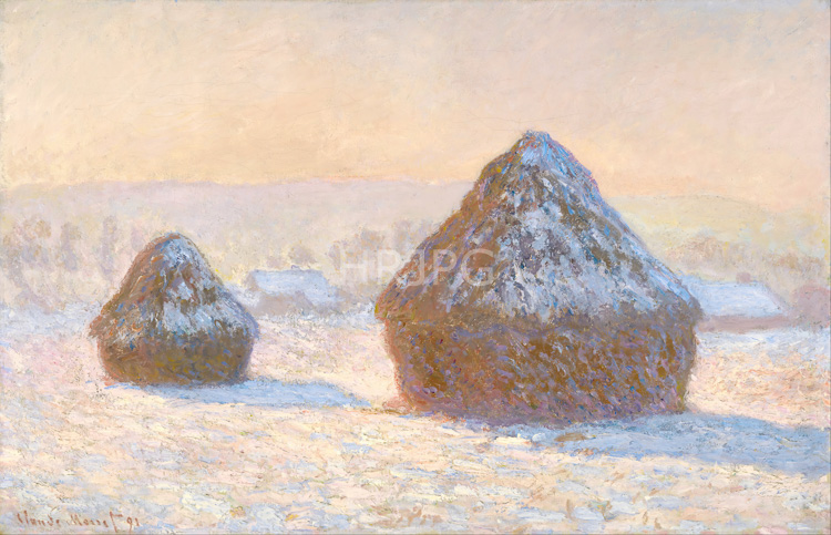 High Resolution: Claude Monet Wheatstacks Snow Effect Morning 1891 download. | HRJPG.com