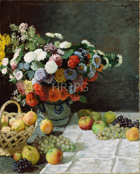 High Resolution: Claude Monet Flowers and Fruit 1869 download. | HRJPG.com
