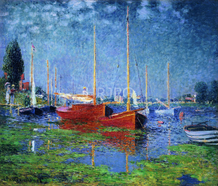 High Resolution: Claude Monet Two Red Sailboats 1875 download. | HRJPG.com