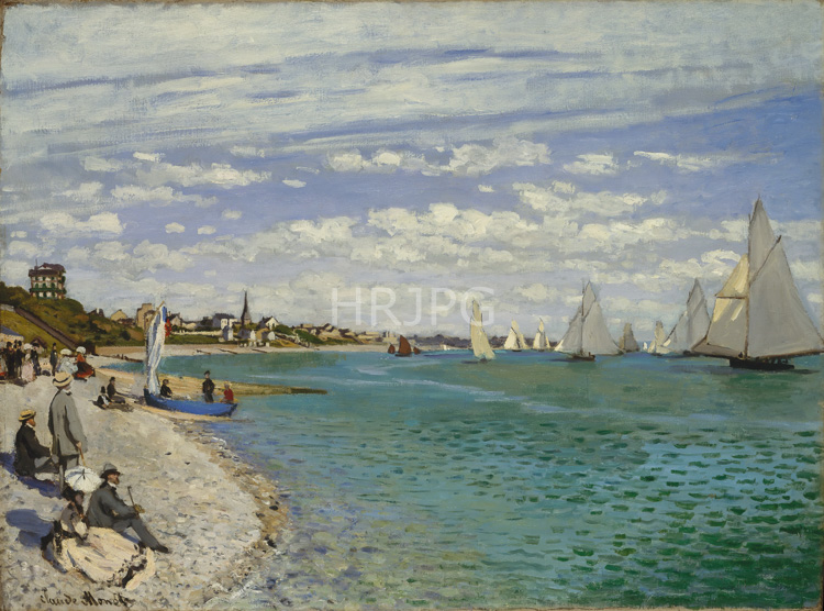 High Resolution: Claude Monet Regatta at Sainte Adresse 1867 download. | HRJPG.com