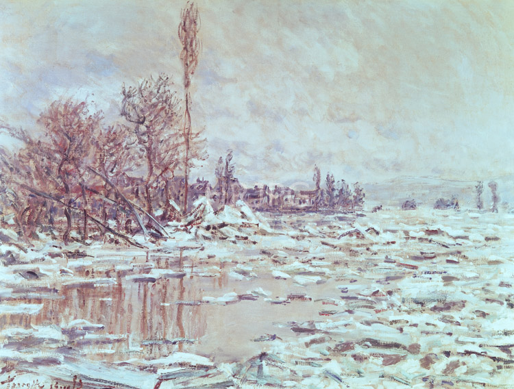 High Resolution: Claude Monet Break up of the Ice Grey Weather 1880 download. | HRJPG.com