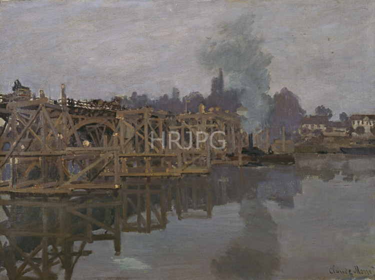 High Resolution: Claude Monet The Bridge under Repair 1871 download. | HRJPG.com