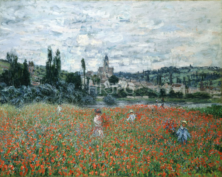 High Resolution: Claude Monet Poppy Field near Vetheuil 1879 download. | HRJPG.com