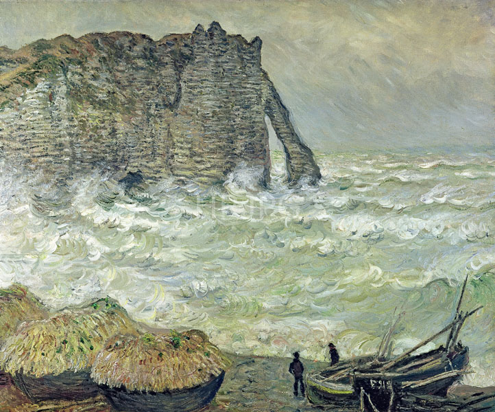 High Resolution: Claude Monet Etretat Rough Sea 1883 download. | HRJPG.com
