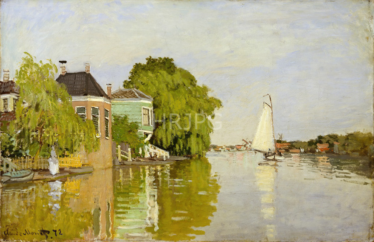 High Resolution: Claude Monet Houses on the Achterzaan 1871 download. | HRJPG.com