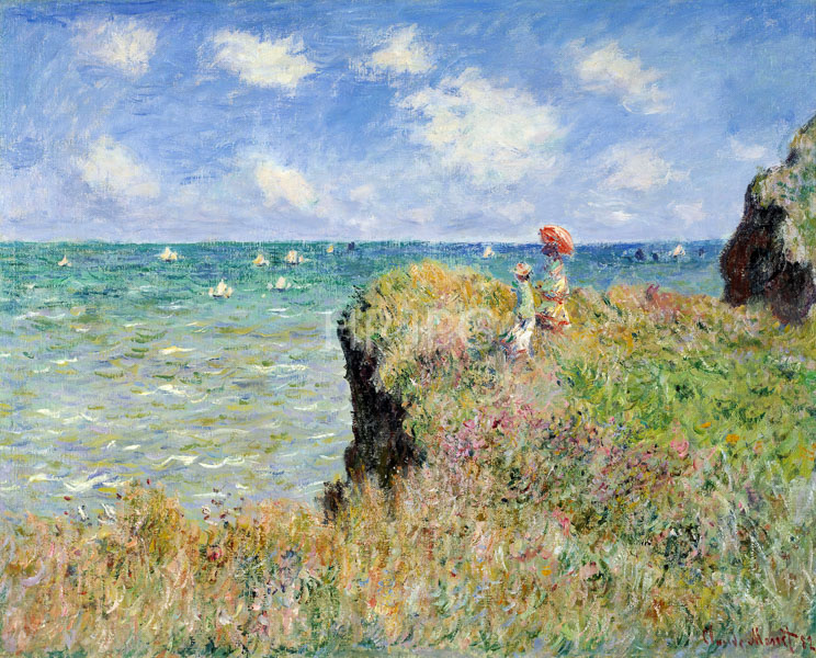 High Resolution: Claude Monet Walk on the Cliff at Pourville 1882 download. | HRJPG.com