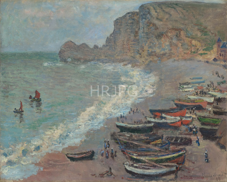 High Resolution: Claude Monet Beach at Etretat 1883 download. | HRJPG.com