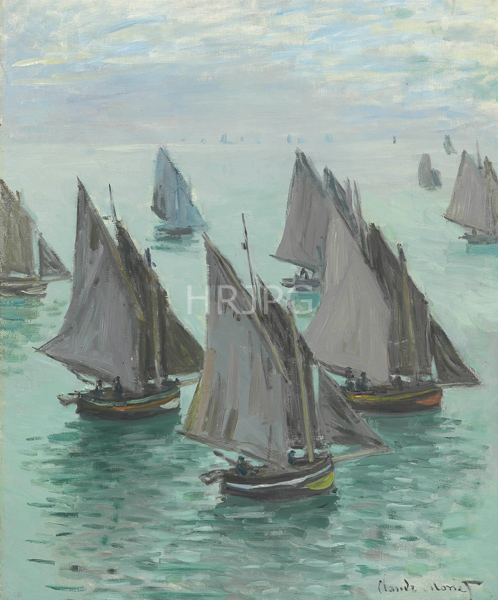 High Resolution: Claude Monet Fishing Boats Calm Sea 1868 download. | HRJPG.com