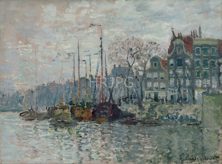 High Resolution: Claude Monet View of the Prins Hendrikkade 1874 download. | HRJPG.com