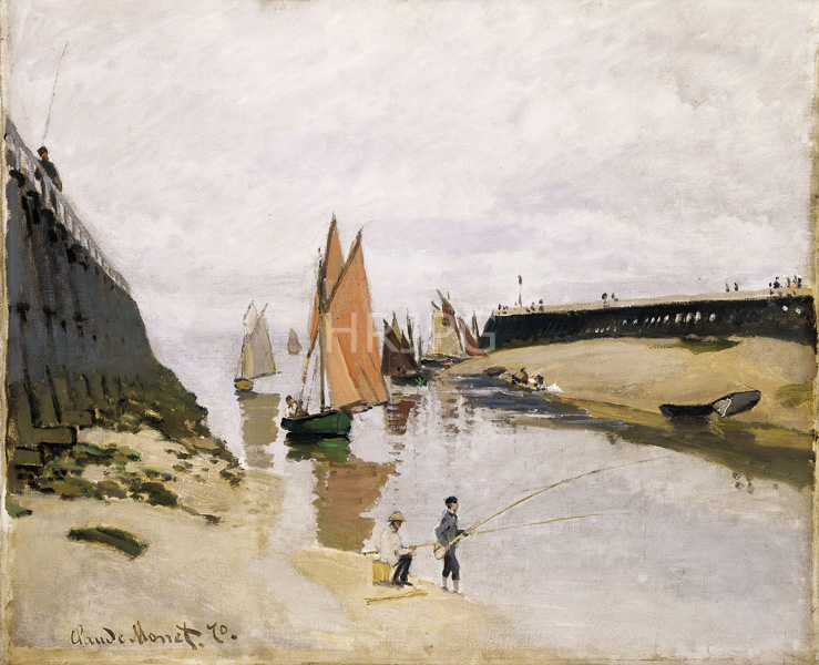High Resolution: Claude Monet Entrance to the Port of Trouville 1870 download. | HRJPG.com