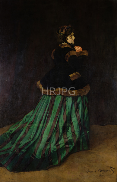 High Resolution: Claude Monet Camille The Woman in the Green Dress 1866 download. | HRJPG.com