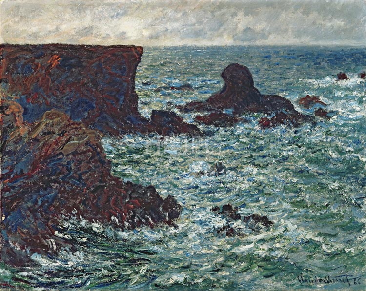 High Resolution: Claude Monet Rocks at Port Coton The Lion 1886 download. | HRJPG.com