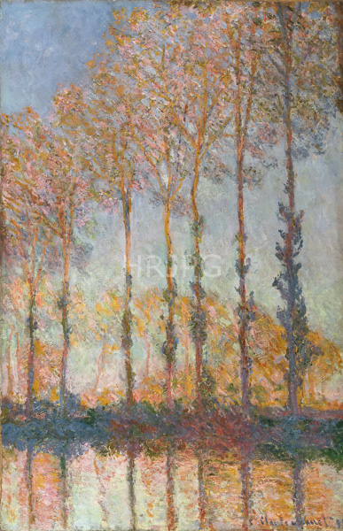 High Resolution: Claude Monet Poplars on the Bank of the Epte Evening Effect 1891 download. | HRJPG.com