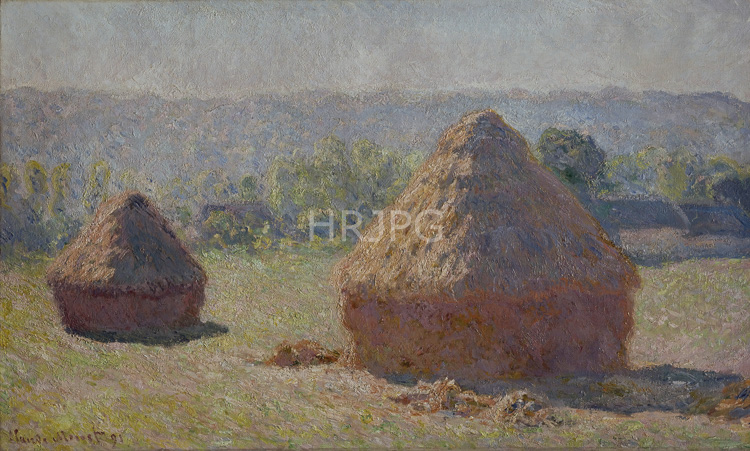 High Resolution: Claude Monet Haystacks at the End of Summer Morning Effect 1890 download. | HRJPG.com