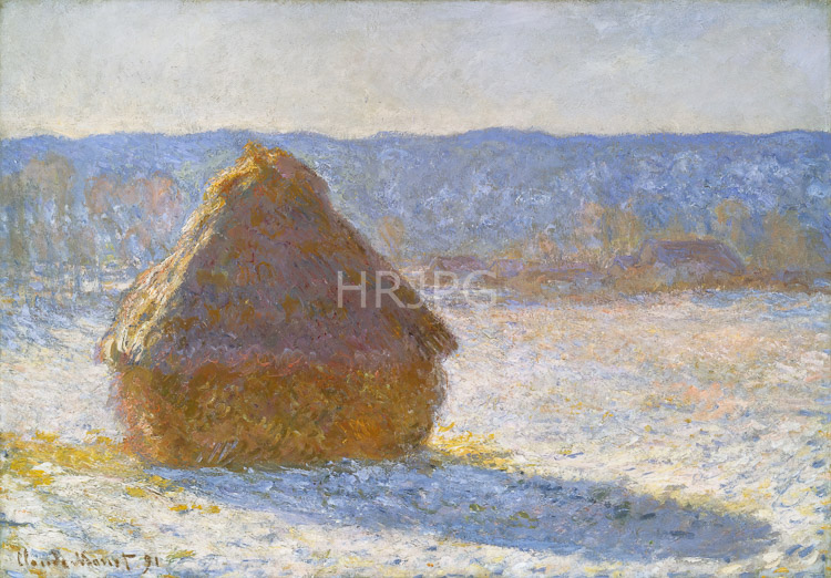 High Resolution: Claude Monet Haystack in the Morning Snow Effect 1891 download. | HRJPG.com