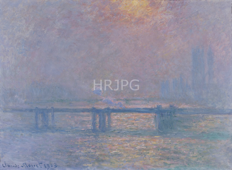 High Resolution: Claude Monet Charing Cross Bridge The Thames 1903 download. | HRJPG.com