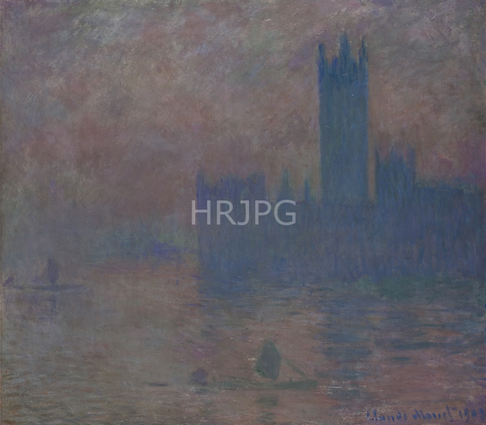 High Resolution: Claude Monet Houses of Parliament Fog Effect 1903 download. | HRJPG.com
